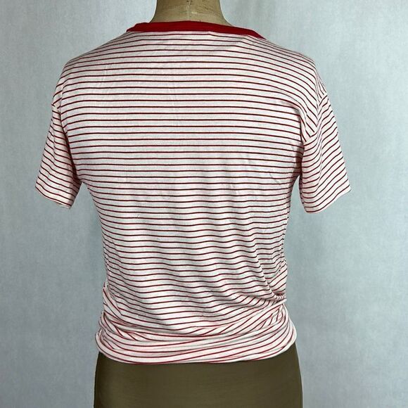 Babes Support Babes Striped Tshirt Sz S Zutter USA Girl Power Tee Red Ringer - Picture 2 of 5